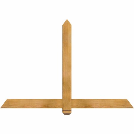 Ekena Millwork Eugene Rough Sawn Timber Gable Bracket, Western Red Cedar, 60"W x 40"H x 4"D x 4"F, 16/12 Pitch GBW060X40X0404EUG00RWR